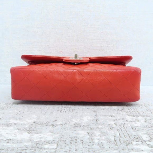 SOLD Chanel Orange Double Flap Shoulder Bag - Picture 4 of 8